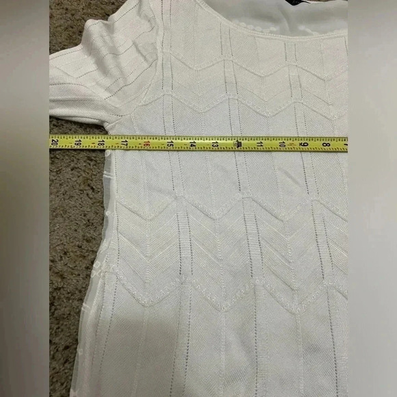 White House Black Market Layered Crochet Lace Trimmed Sweater Blouse Size Small - Picture 10 of 11